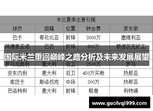 国际米兰重回巅峰之路分析及未来发展展望